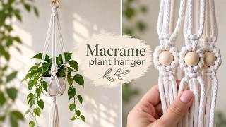 How to Make a DIY Macrame Plant Hanger with Wooden Beads & Flowers 🌿