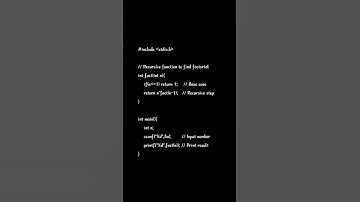 Factorial Using Recursion in C #clanguage #cprogramming #codingtips