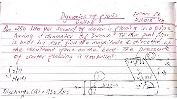 Types: 5| Dynamics of Flow | Unit:5 | PU 2015 Qn 4b |  Fluid Mechanics | Prashant YT | BE Civil |