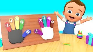Numbers & Colors to Learn with Hand Fingers Wooden Toy Set 3D Kids Children Baby Educational