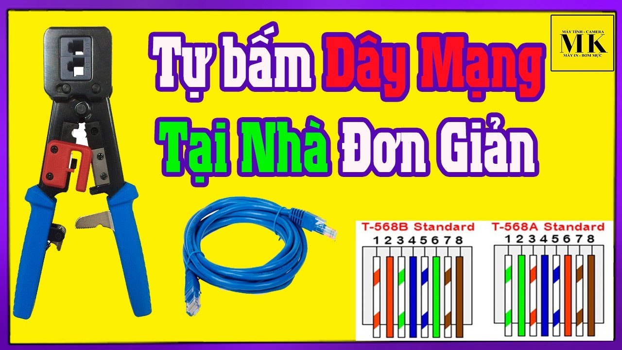 Hướng dẫn bấm cáp mạng RJ45 chuẩn T-568A chuẩn T-568B.Đơn giản, dễ làm ...