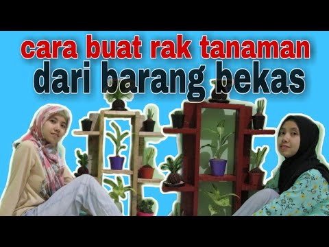 CARA BUAT  RAK  TANAMAN DARI  BARANG  BEKAS  SUDAH PERCANTIK 