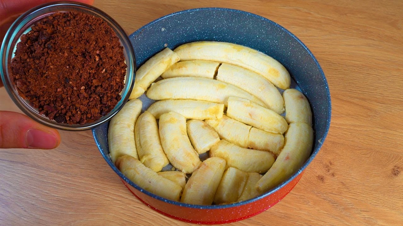 Банановый торт с пророщенной пшеницей и какао. Супер простой и легкий рецепт.