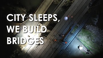 MIDNIGHT BRIDGE CONSTRUCTION TIMELAPSE | Stunning Drone Footage | Civil Engineering