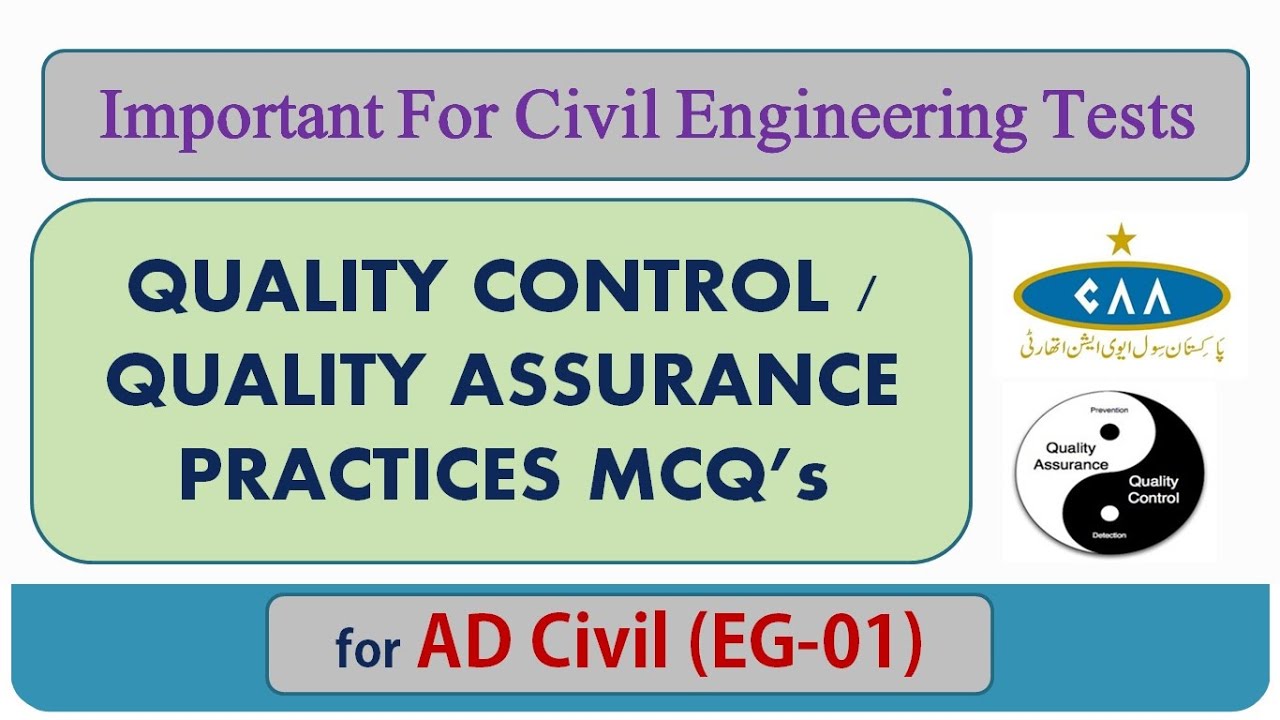 Quality Assurance VS Quality Control MCQs Important For AD CIVIL (EG