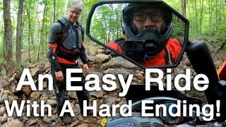 In Easy Ride With A Hard Ending! Honda CRF250L, KTM 690, Husqvarna 701 hit the trails.