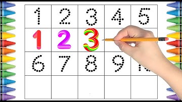 [숫자 놀이] 유아와 아이들을 위한 Colorful Number 1부터 10까지 따라 쓰기 | Write numbers 1 to 10 | Learn numbers 1 to 10