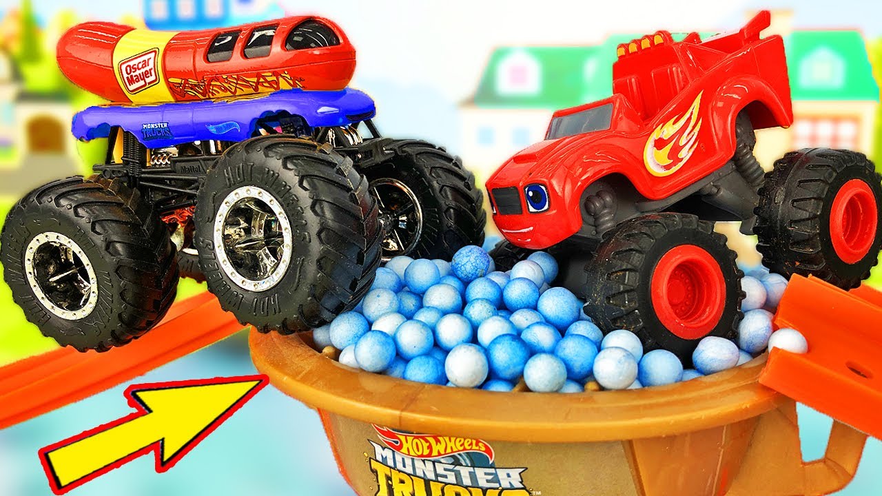 Monster Trucks Hot Wheels Vs Blaze And The Monster Machines - Who Is  Stronger? Battle Cars For Kids - Youtube