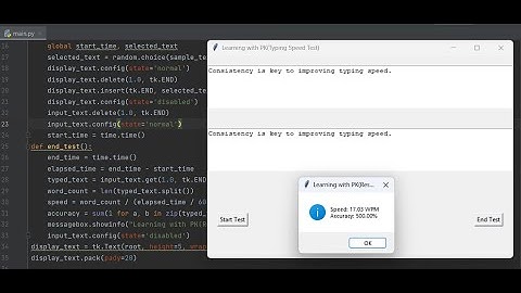 Typing Speed Test Python Project | Typing Speed Game Tutorial for Beginners