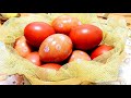 Как КРАСИВО покрасить ЯЙЦА на ПАСХУ без красителей / 2 способа / Идеально КРАСНЫЕ пасхальные яйца