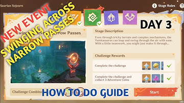 Genshin Impact: Swinging Across Narrow Passes Full Guide | Saurian Sojourn Event  #genshinimpact 
