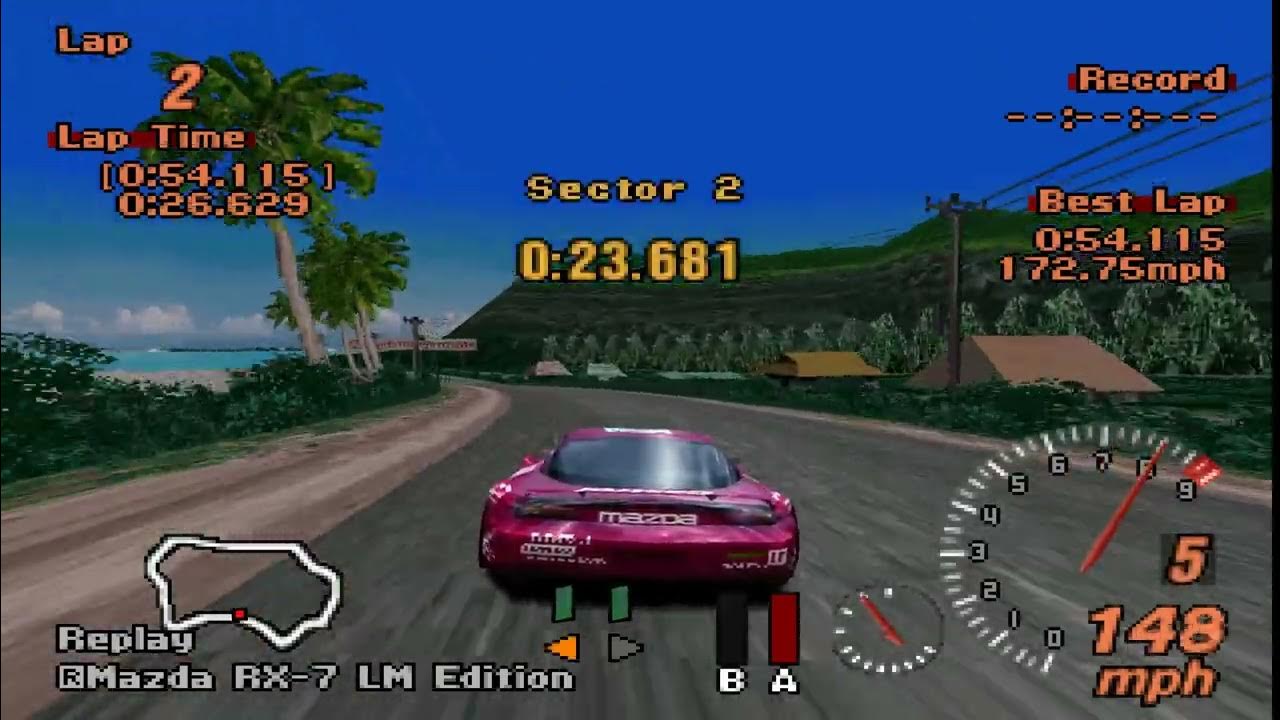 Gran Turismo 2 Hot Laps Tahiti Road ( RX7 LM Edition ) 54.115 YouTube