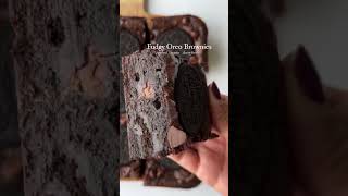 Fudgy oreo brownies eggless #fudgybrownie #oreos #brownie #vegandessertrecipes #egglessrecipes