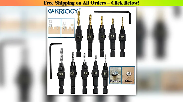 Slide 5pcs Countersink Drill Woodworking Drill Bit Set Drilling Pilot Holes for Screw Sizes #5 #6 #