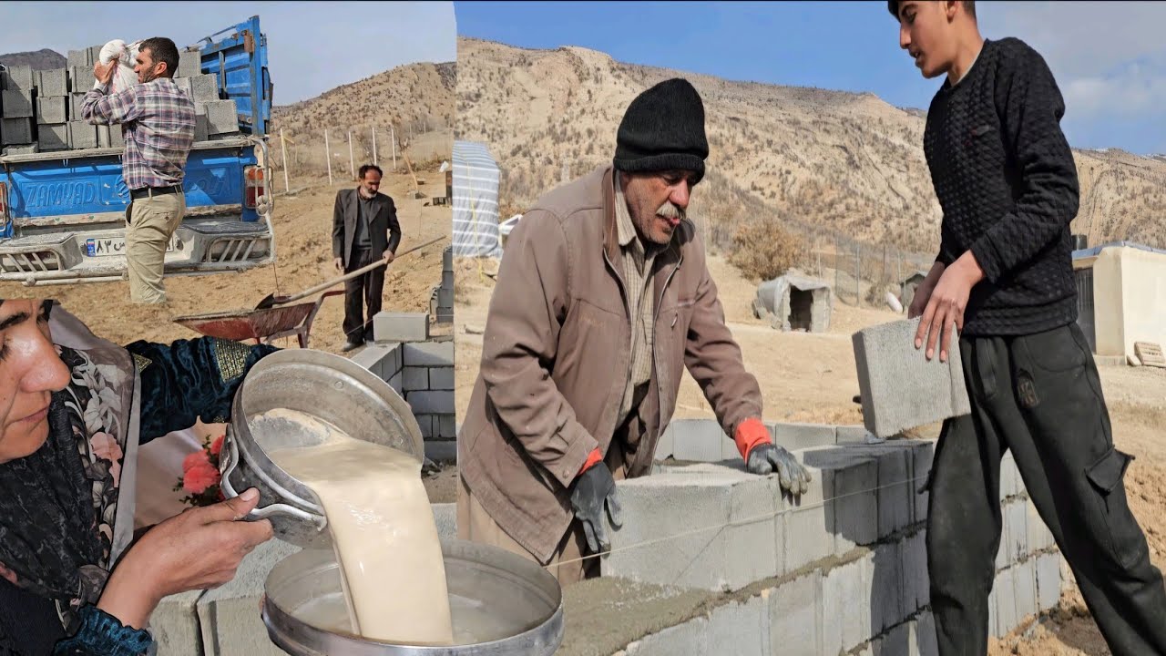 Материалы прибыли! Кочевая семья продолжает строить свой горный пруд.