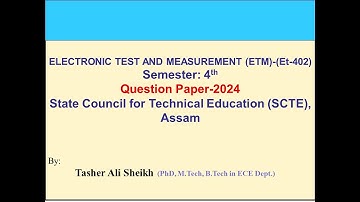 Electronic Test and Measurement (ETM) Question Paper, June-2024, PART-A solution, Polytechnic Assam.