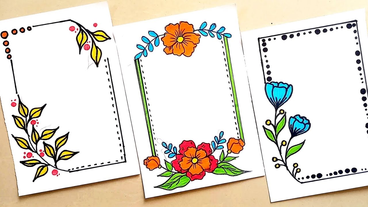 3 Easy design borders for project work | Project work design borders ...