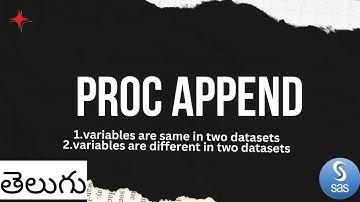 proc append in telugu ||advance sas||procedures in sas||append