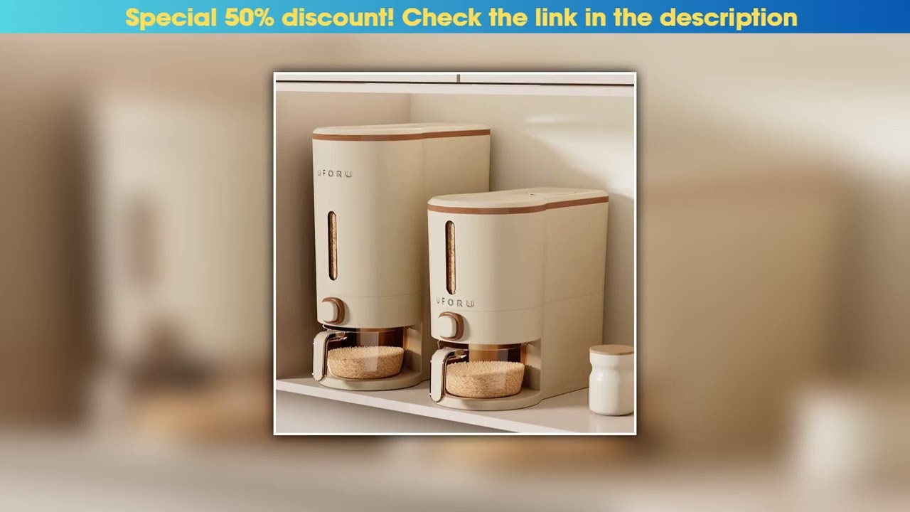 Flash Sale 22.05LB Large Rice Container, Airtight Grain Storage Bin for Kitchen Pantry, Heavy-Duty•