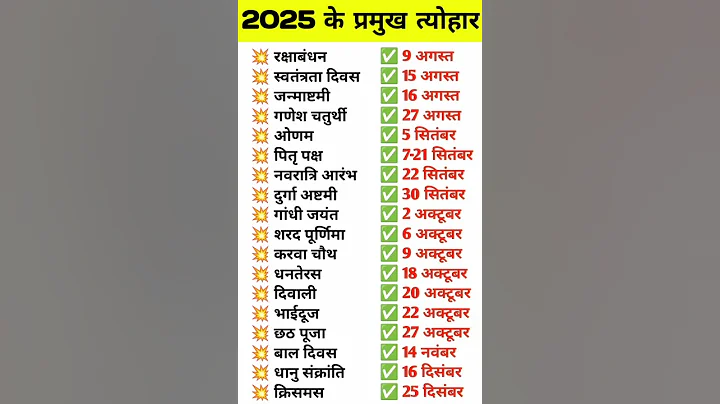2025 के त्यौहार की तारीख || कैलेंडर 2025 || 2025 Festival Name and date || पर्व | Festival list