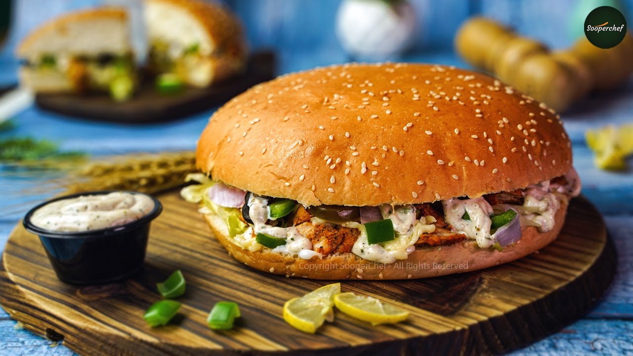 Hot and Spicy Chicken Sandwich with Garlic Ranch Sauce by SooperChef