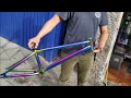 PINTANDO CUADRODE BMX COLOR TORNASOL O OIL SLICK (HERREJONBIKES)