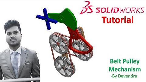 Solidworks Tutorial : How to make a Belt Pulley Mechanism ? || By Devendra #solidworks #cad