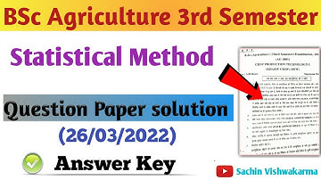 Statistics paper solution 2022 | bsc ag 3rd semester statistics solved paper 2021 | Statics paper