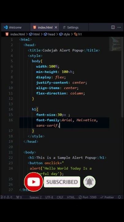 Simple JavaScript function | Alert ⚠ Popup That a beginner need to know ...