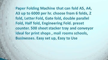 Galaxy A3 A4 A5 Paper folding Machine FM600