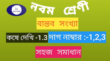 Class 9th Math/কষে দেখি 1.3/বাস্তব সংখ্যা নবম শ্রেণীর গণিত/Real Number/WBBSE.