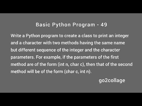 EP 49 | Language Python | Basic Program I go2collage - YouTube