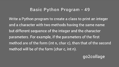 EP 49 | Language Python | Basic Program I go2collage