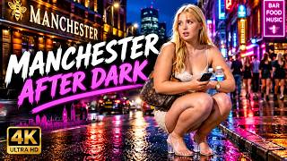 🌃 Manchester After Dark – A Nighttime Walking Tour in 4K 🇬🇧