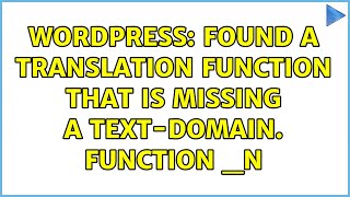 Wordpress: Found a translation function that is missing a text-domain. Function _n