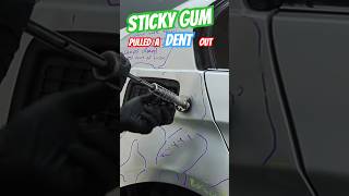 Using STICKY GUM to Pull a Car DENT Out!! | Paintless Dent Removal