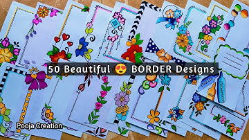 50 BEAUTIFUL BORDER DESIGNS/PROJECT WORK DESIGNS/বন্ধু খাতার ডিজাইন/FRONT PAGE DESIGN FOR PROJECTS