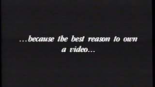 Fox Video Because The Best Reason To Own A Video, Is A Sentimental One 1993 Promo Vhs Capture