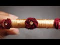 DIY silk thread bangles with rose design|| lockdown project|| recycle old bangles|| new design