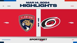 NHL Highlights | Panthers vs. Hurricanes - March 14, 2024