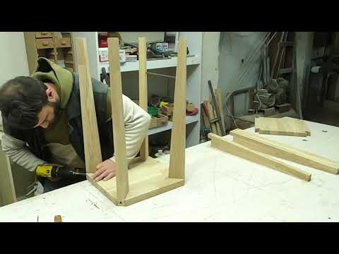 How to make an oak bar stool - MEŞE AHŞAP BAR TABURE NASIL YAPILIR!