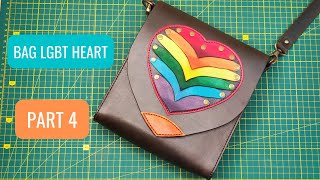 DIY Multifaceted leather bag. Part 4 - Replaceable lid LGBT Heart