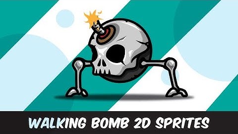 WALKING BOMB SKULL - FREE 2D GAME ASSET SPRITES
