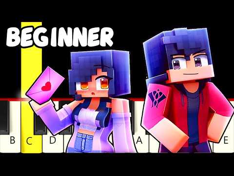 I Love U - Loving Caliber - Aphmau - Fast and Slow (Easy) Piano Tutorial (Melody only) - Beginner