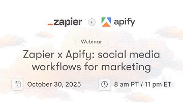 Webinar: Zapier x Apify - social media workflows