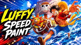 Speed Painting Luffy One Piece Fan Art Timelapse | The Adventure Begins! 🏴☠️