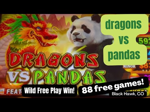 What!?! 88 free games!! Dragon vs Panda slot bonus! Free play winning at Monarch Casino, Blackhawk!