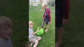 Leaf Blower In The Face