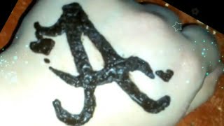 حرف A بالحنة روووووعة أجمل رسمة حنةA اجمل نقش حنة-نقش حنة-حنة جميلة-رسمة بسيطة-نقش سهل-تاتو screenshot 1