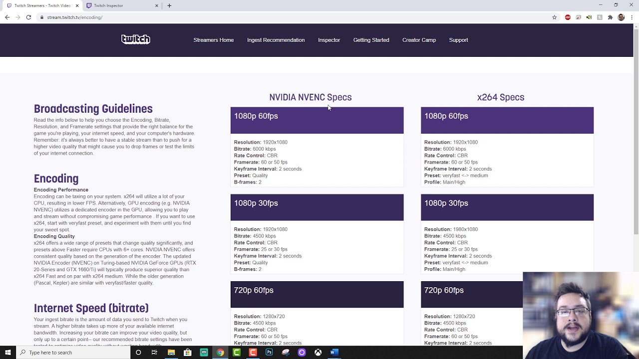 Recommended Bitrate Settings For Twitch Live Streaming Youtube